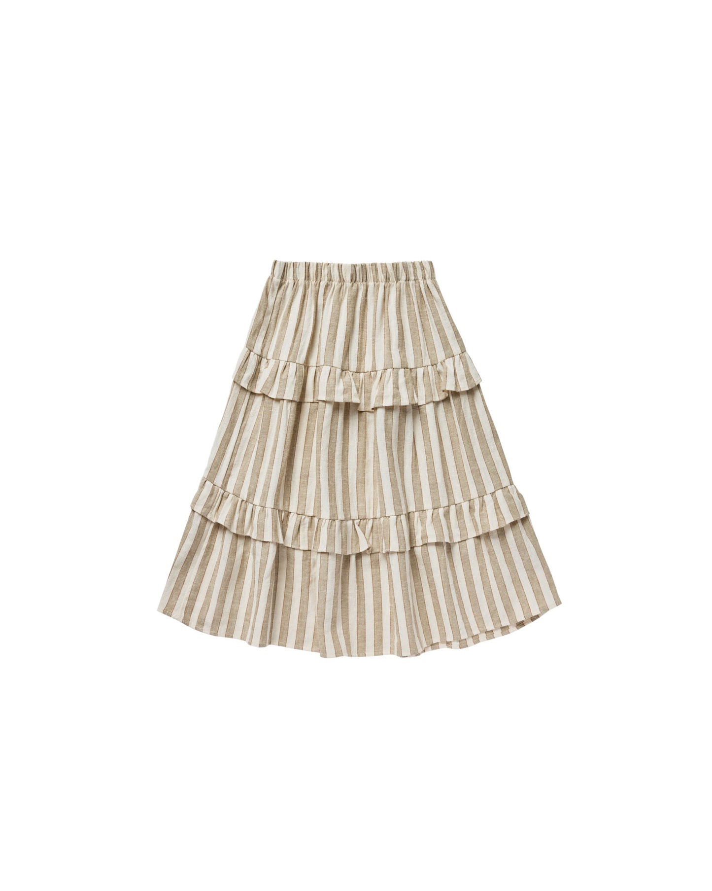 RUFFLED MIDI SKIRT || AUTUMN STRIPE