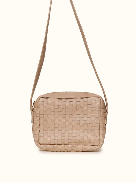 ABLE Valerie Woven Crossbody Pebble