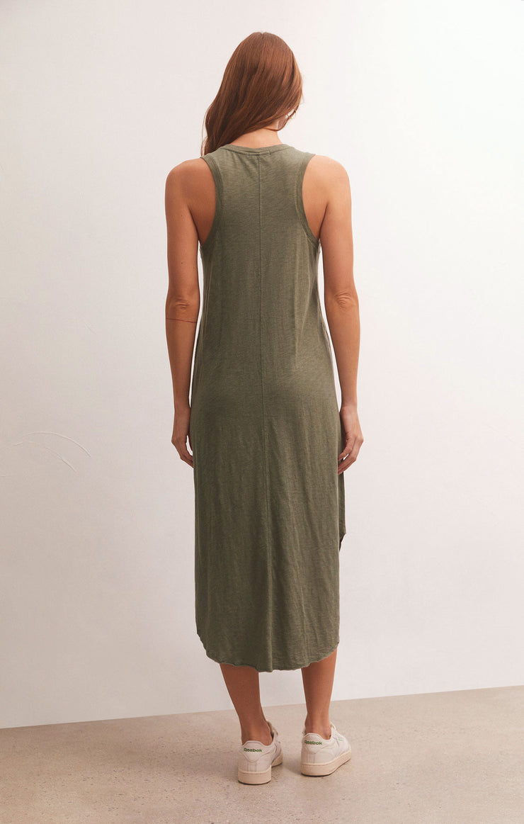 REVERIE SLUB MIDI DRESS