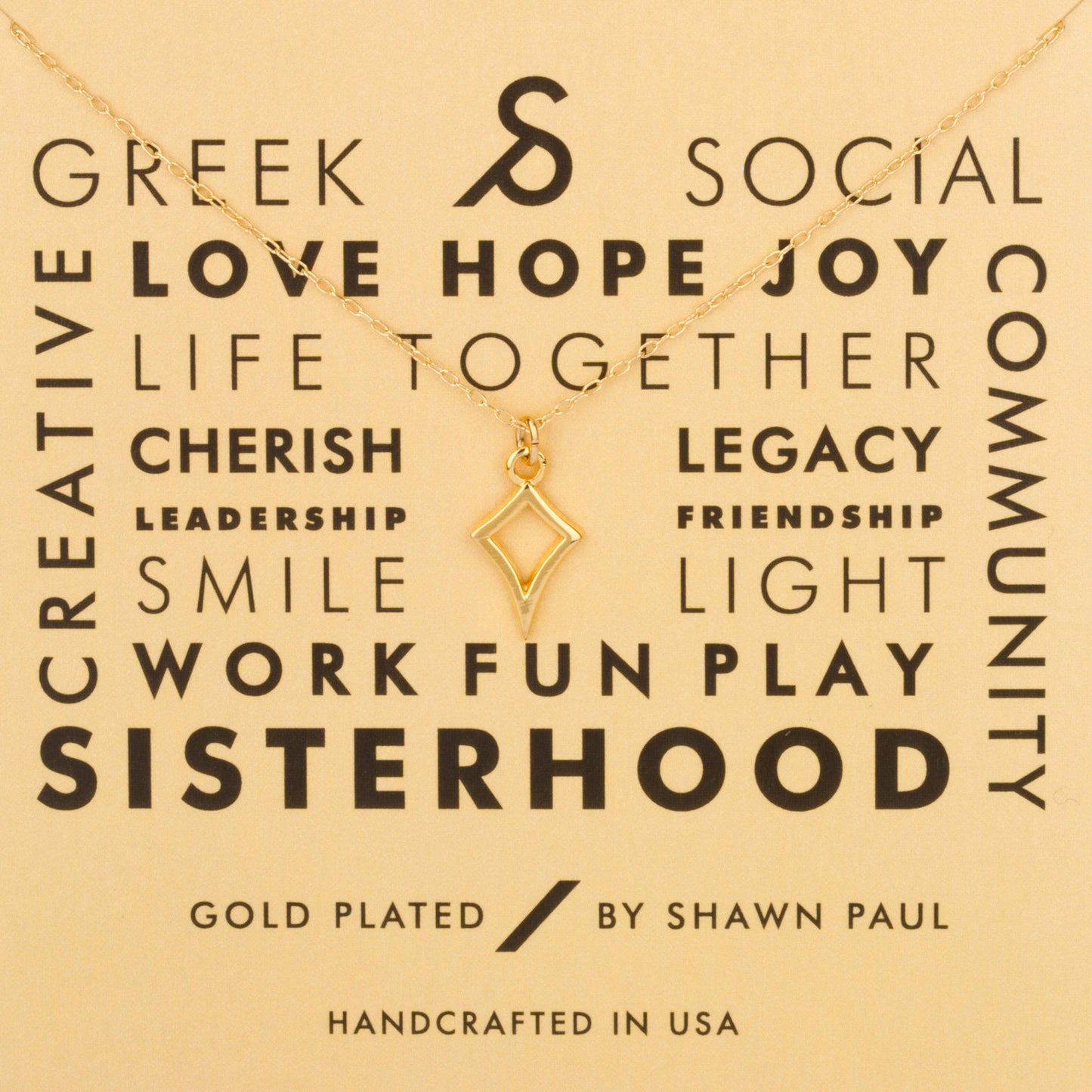 Phi Mu Sorority Script Necklace