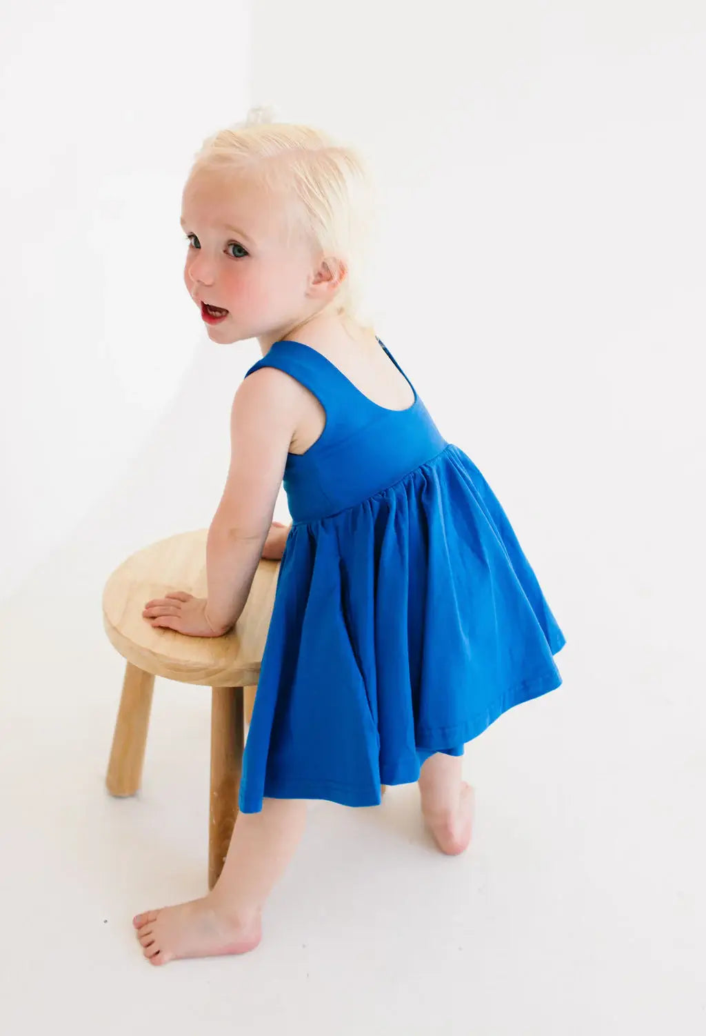 Tank Dress in Deep Sea | girls Pocket twirl Dress