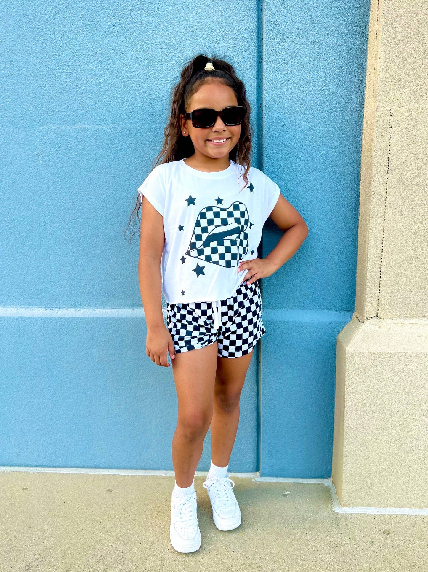 All over print Checkered short
