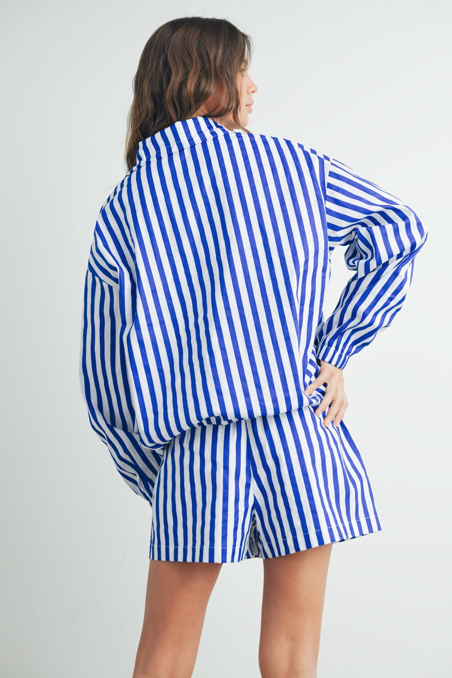 BMP7534 - STRIPED DRAWSTRING POCKET BOXER SHORTS