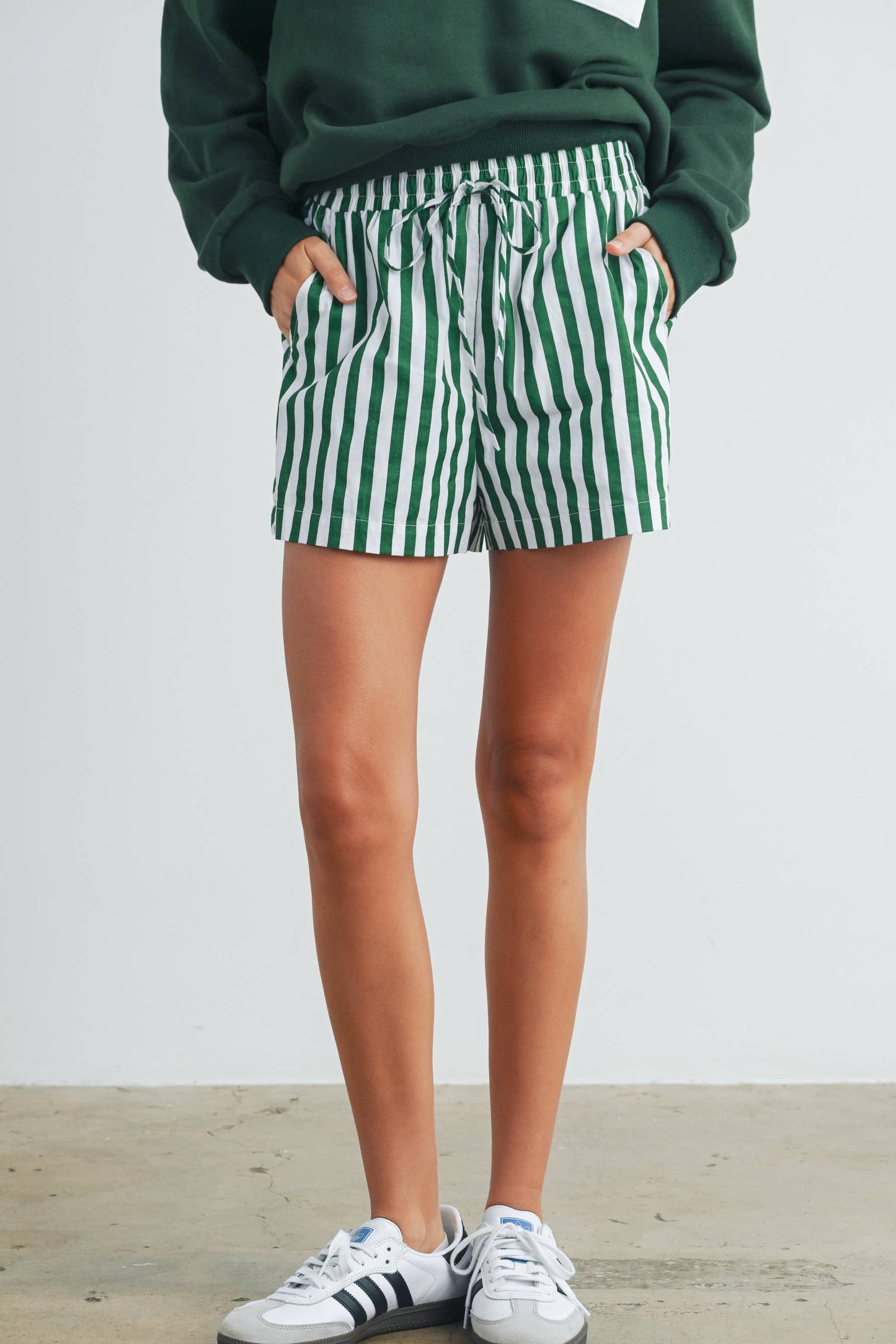 BMP7534 - STRIPED DRAWSTRING POCKET BOXER SHORTS