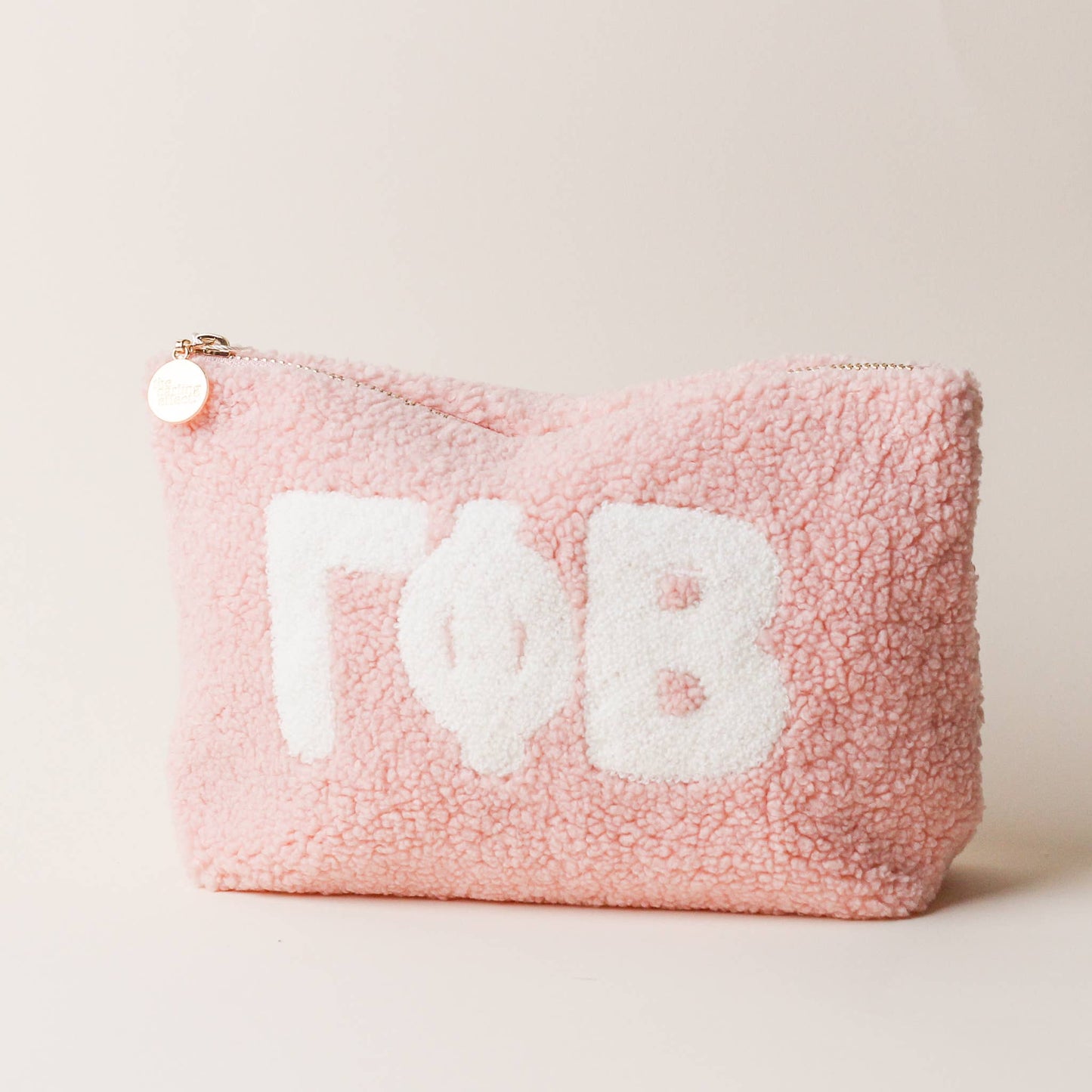 Sorority Greek Letter Teddy Pouch - Blush