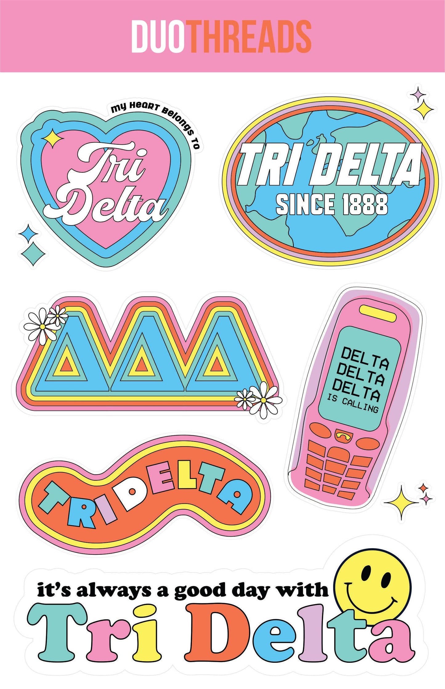 Sorority Y2K Sticker Sheet