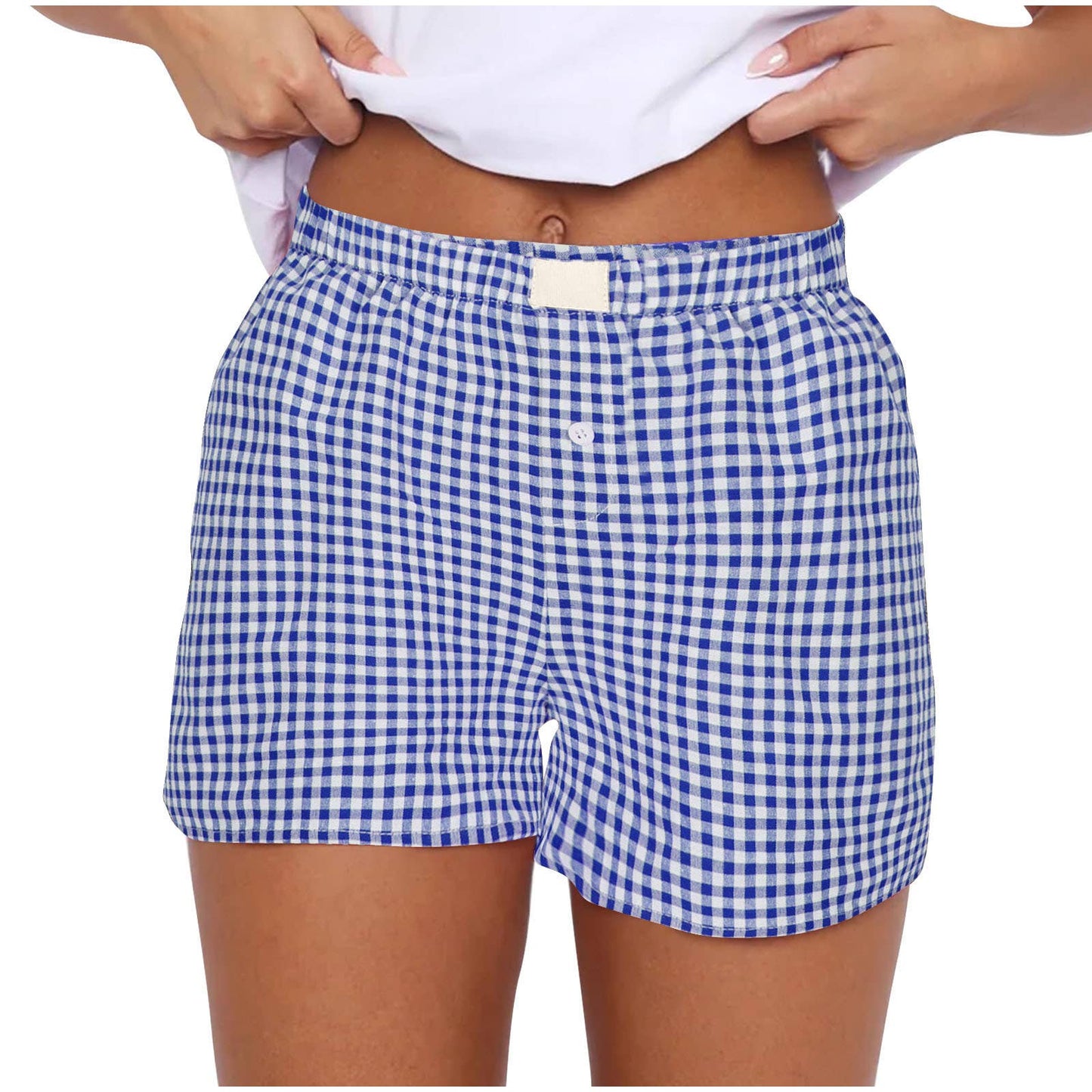 Gingham Pull-On Boxer Shorts
