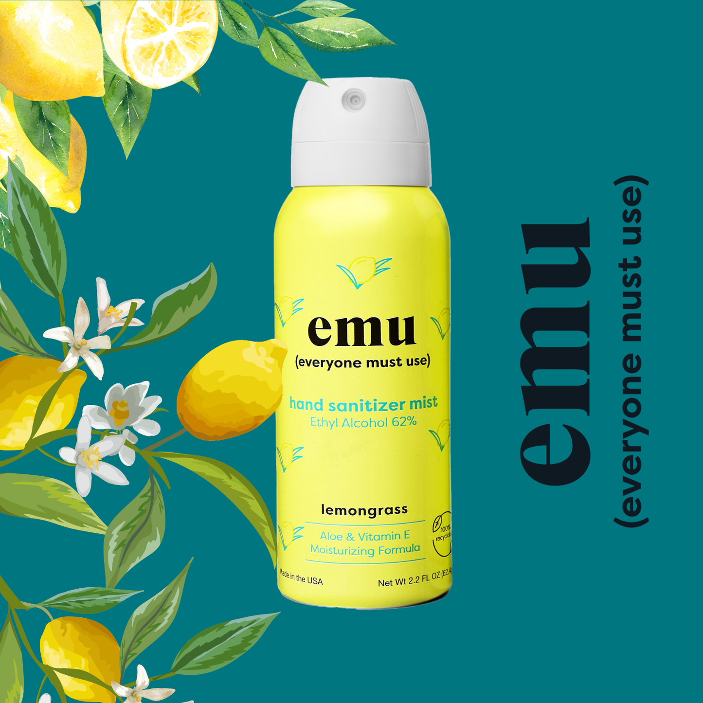 Lemongrass Moisturizing Sanitizer Mist 2.2oz - 24 Pack