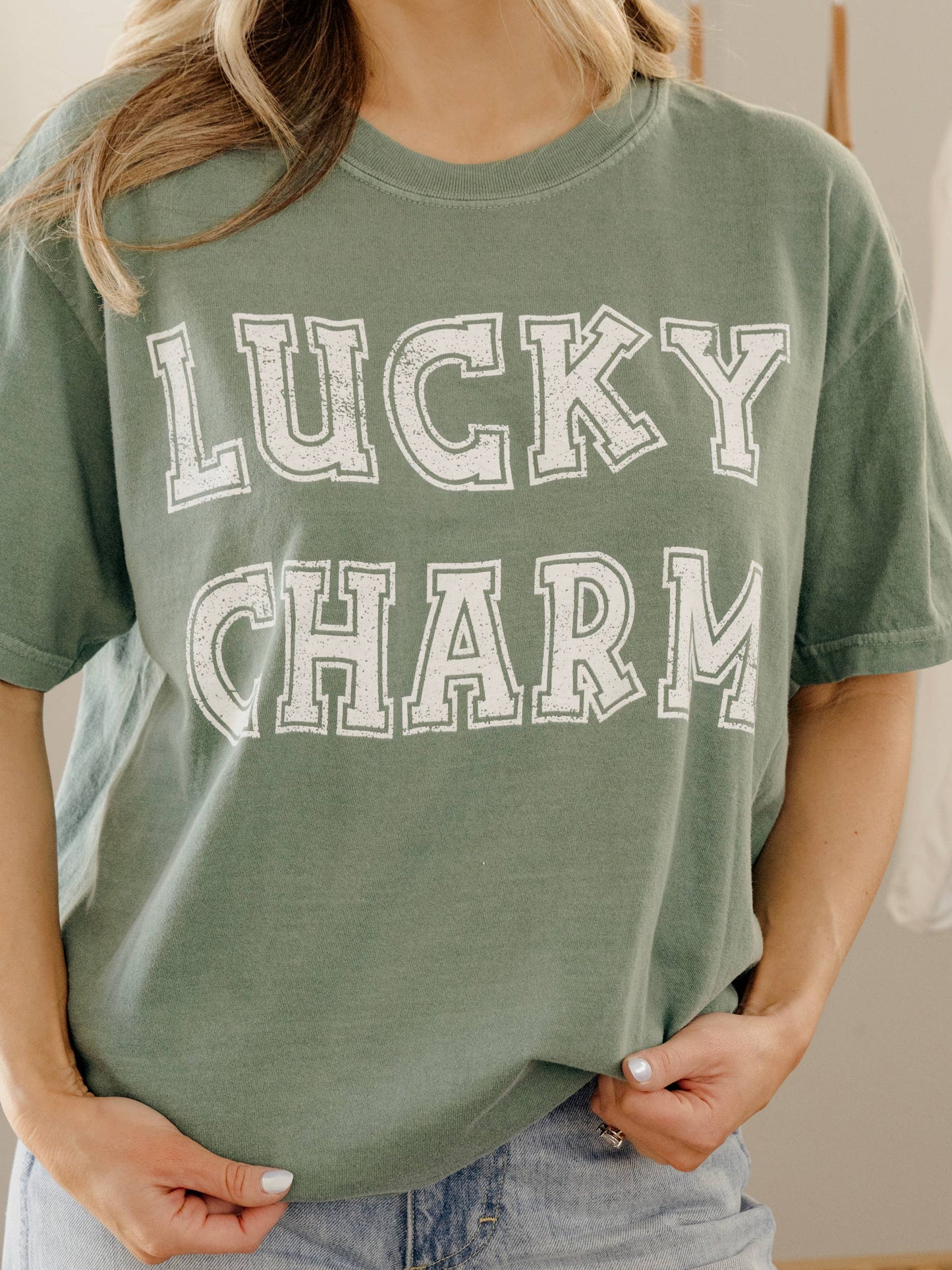 St. Patrick's Day Lucky Charm Green Comfort Colors Tee