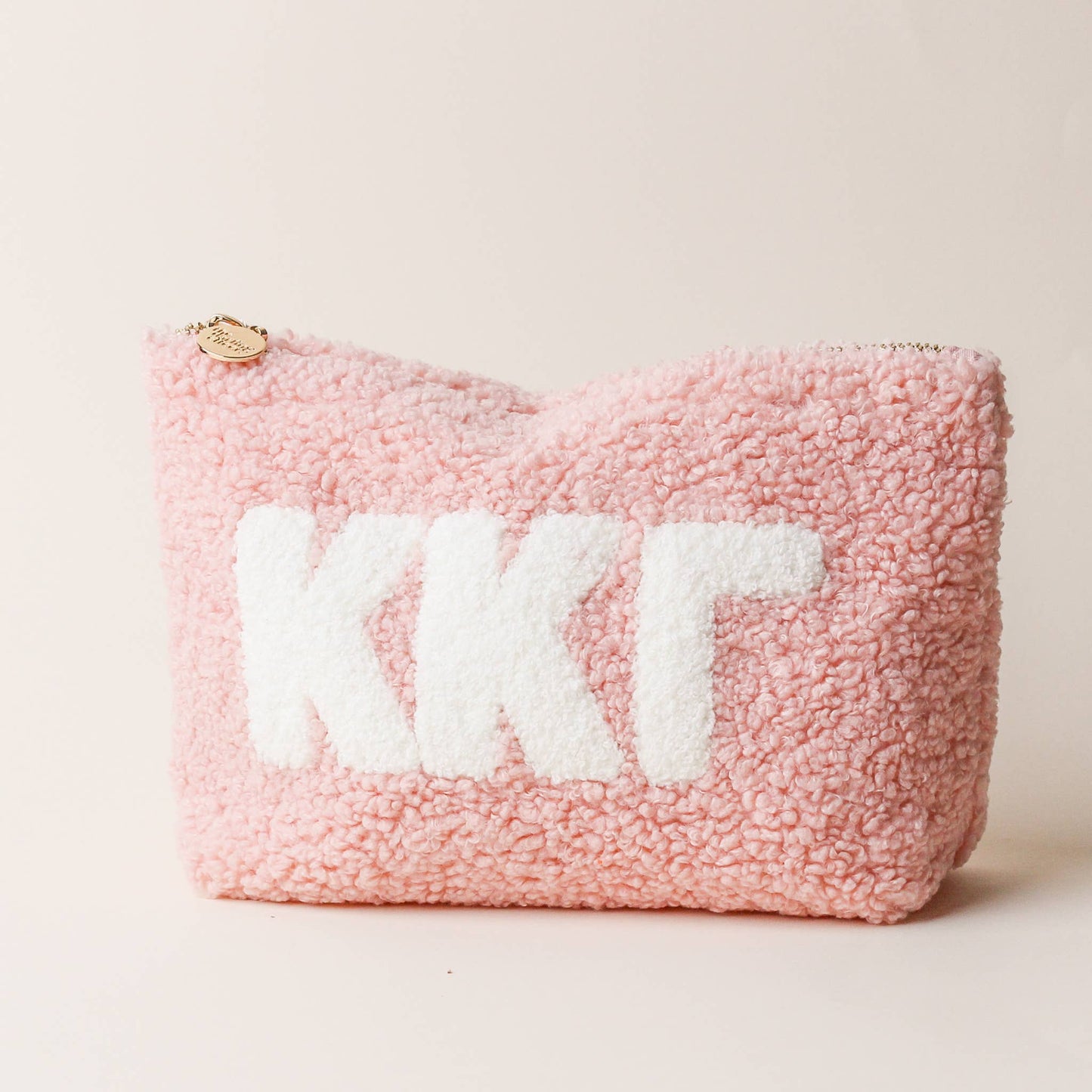 Sorority Greek Letter Teddy Pouch - Blush