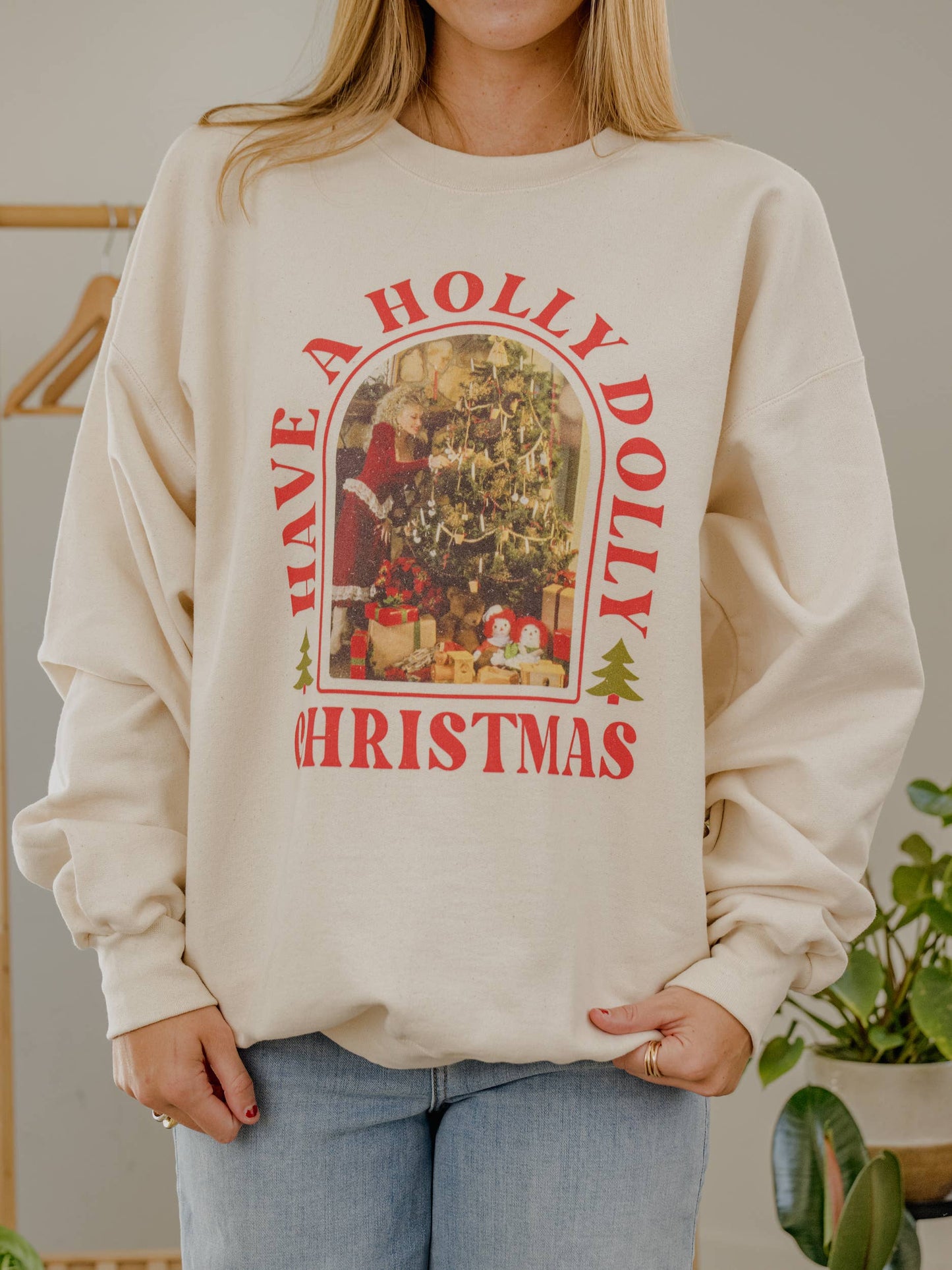 Have a Holly Dolly Christmas Licensed Natural Sweatshirt