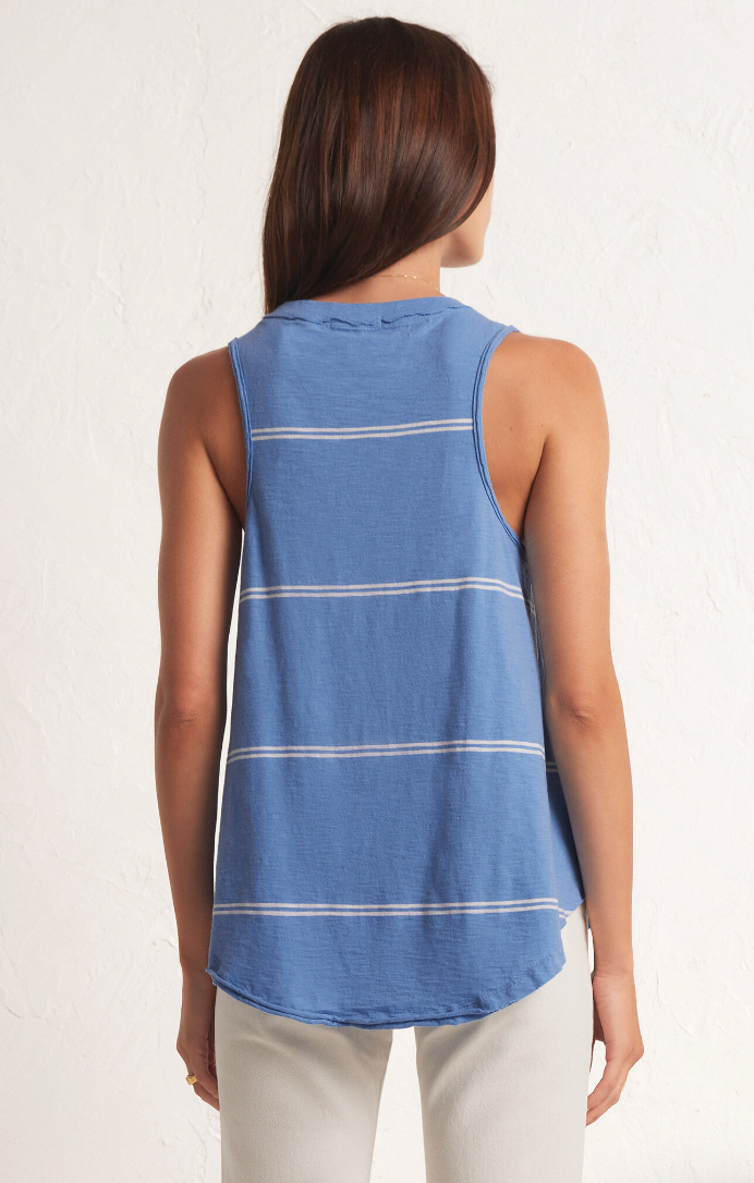 Vagabond Twin Stripe Tank Blue Isle / z supply