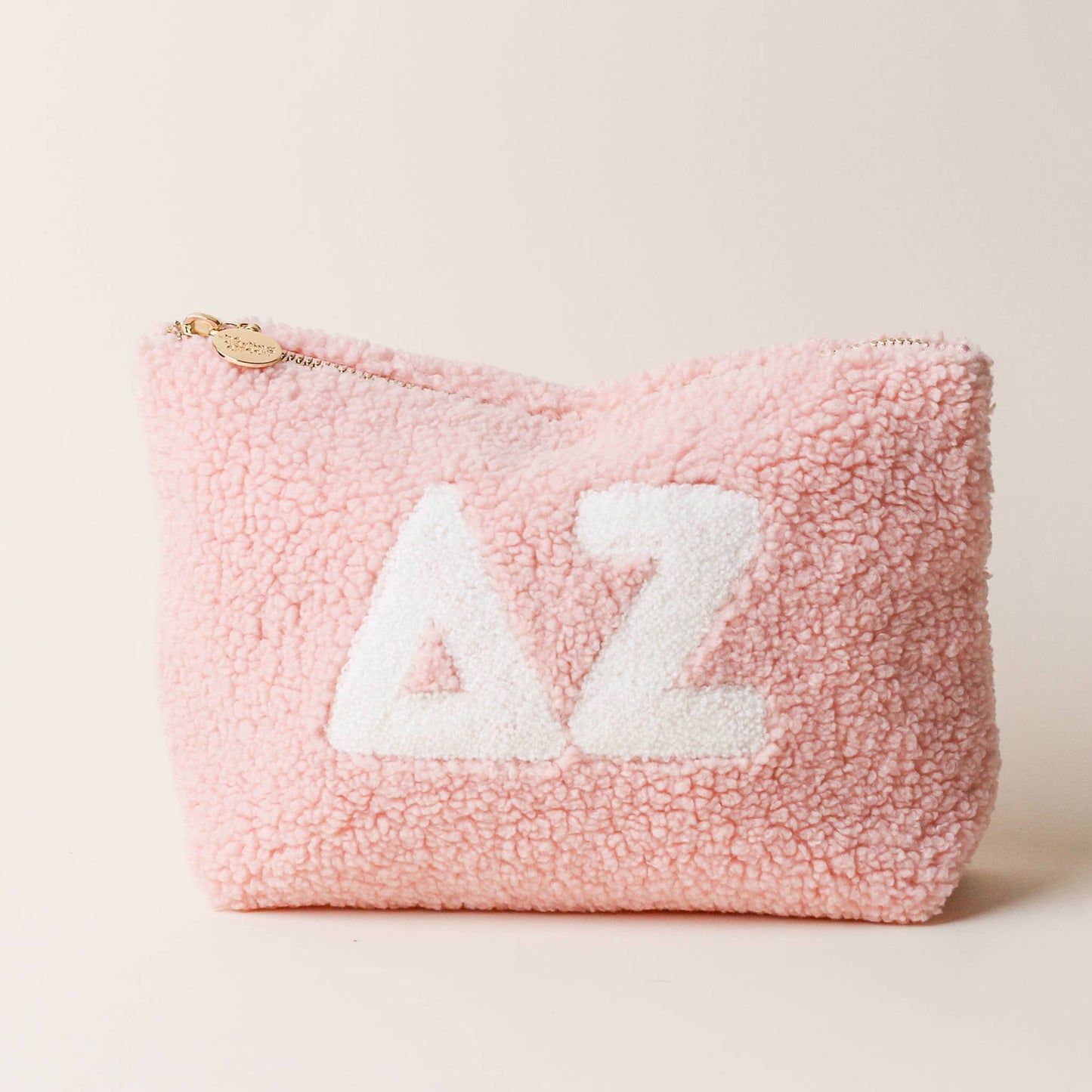 Sorority Greek Letter Teddy Pouch - Blush