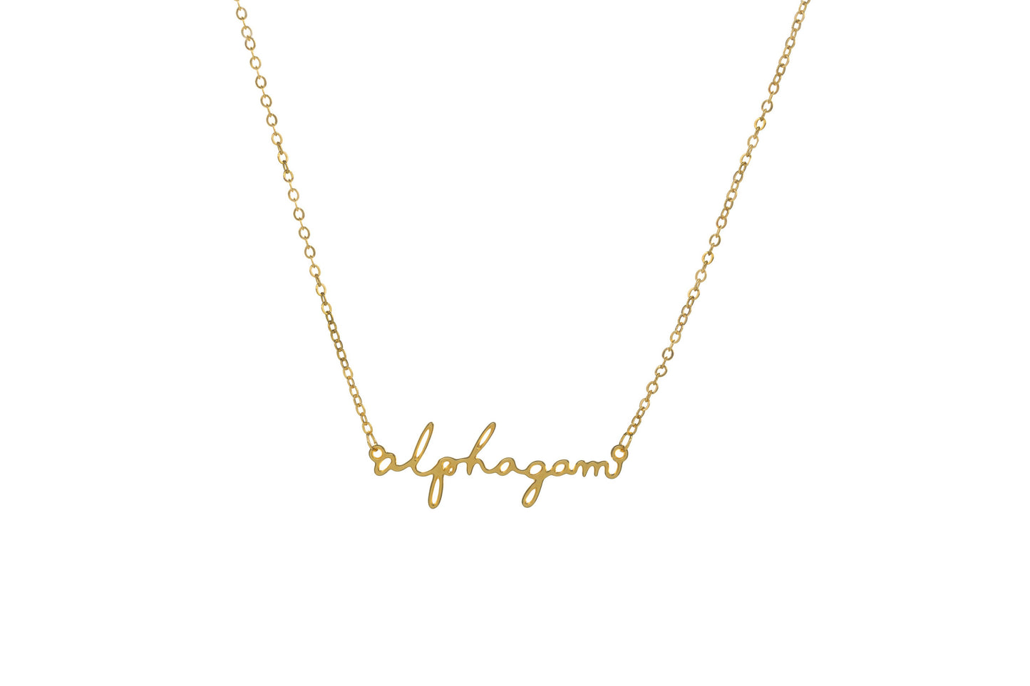 Alpha Gamma Delta Sorority Script Necklace