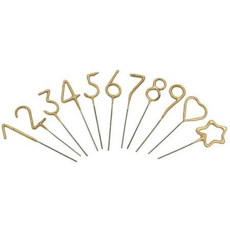 Refill - Mini Gold Number Sparkler 4"