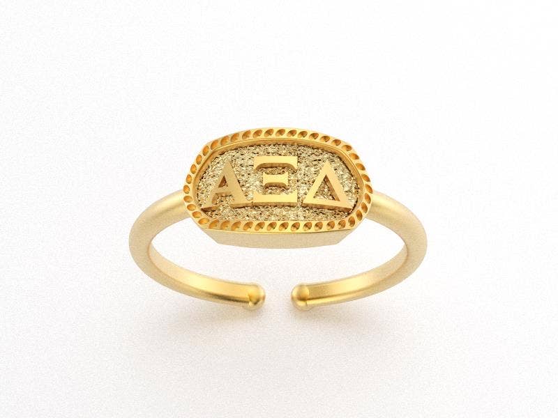 Alpha Xi Delta Athena Oval Ring - Adjustable