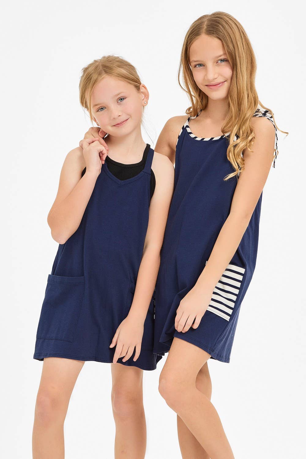Relaxed Tank Dress with Built-In Romper Lining NAVY