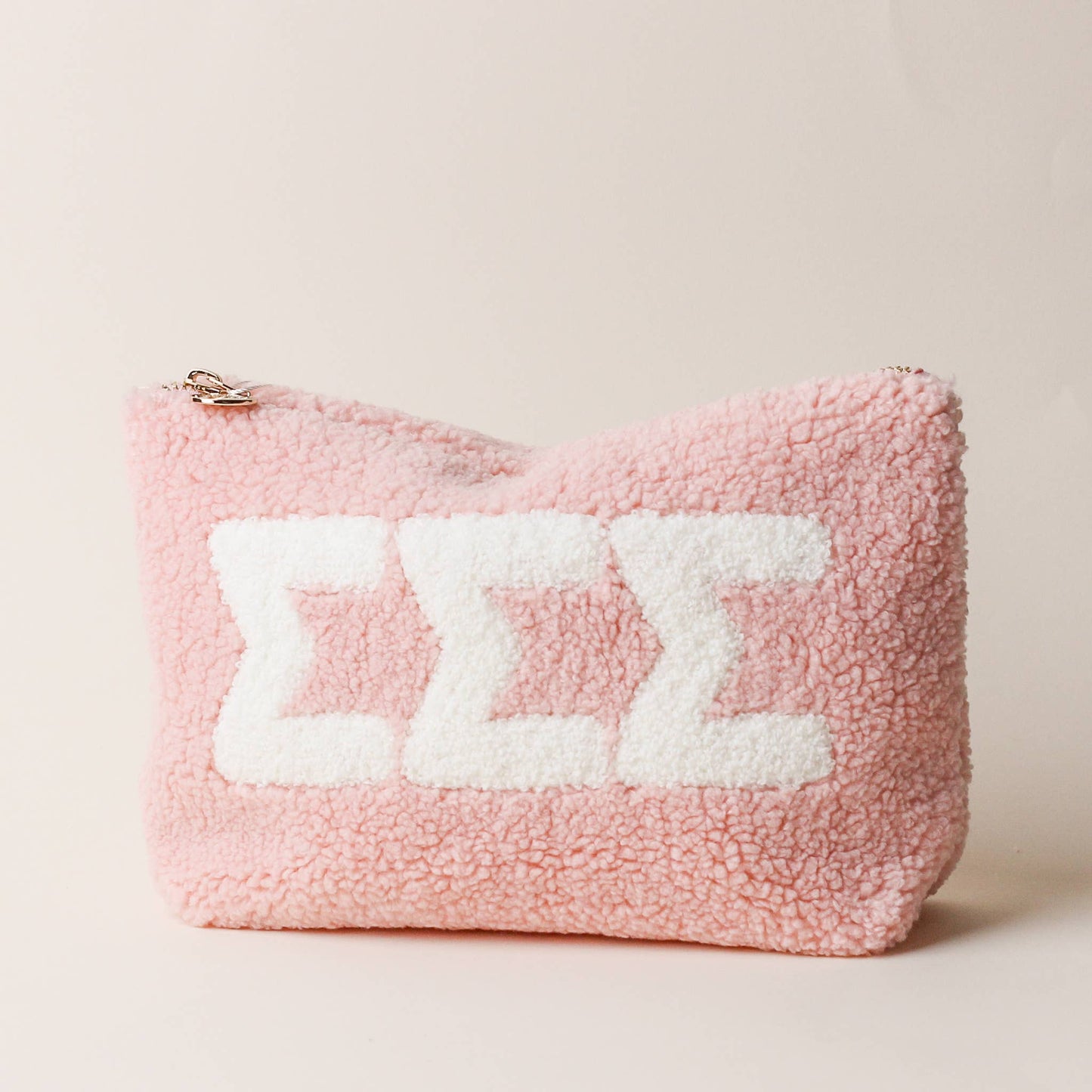 Sorority Greek Letter Teddy Pouch - Blush