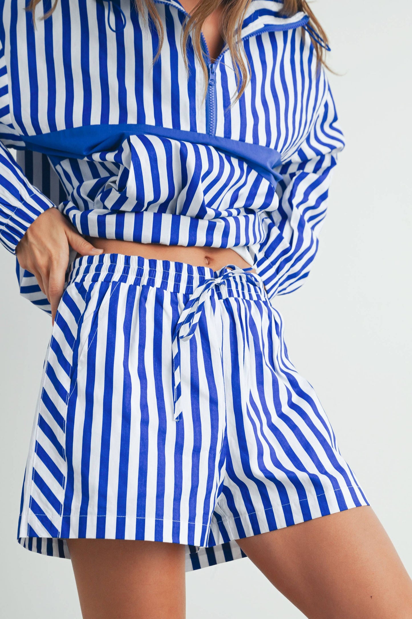 BMP7534 - STRIPED DRAWSTRING POCKET BOXER SHORTS