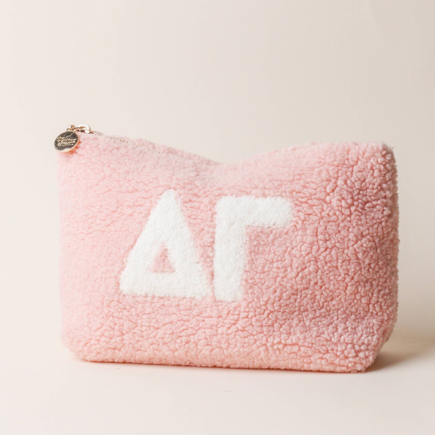 Sorority Greek Letter Teddy Pouch - Blush