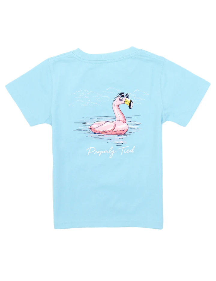 Girls Flamingo Float SS Aqua