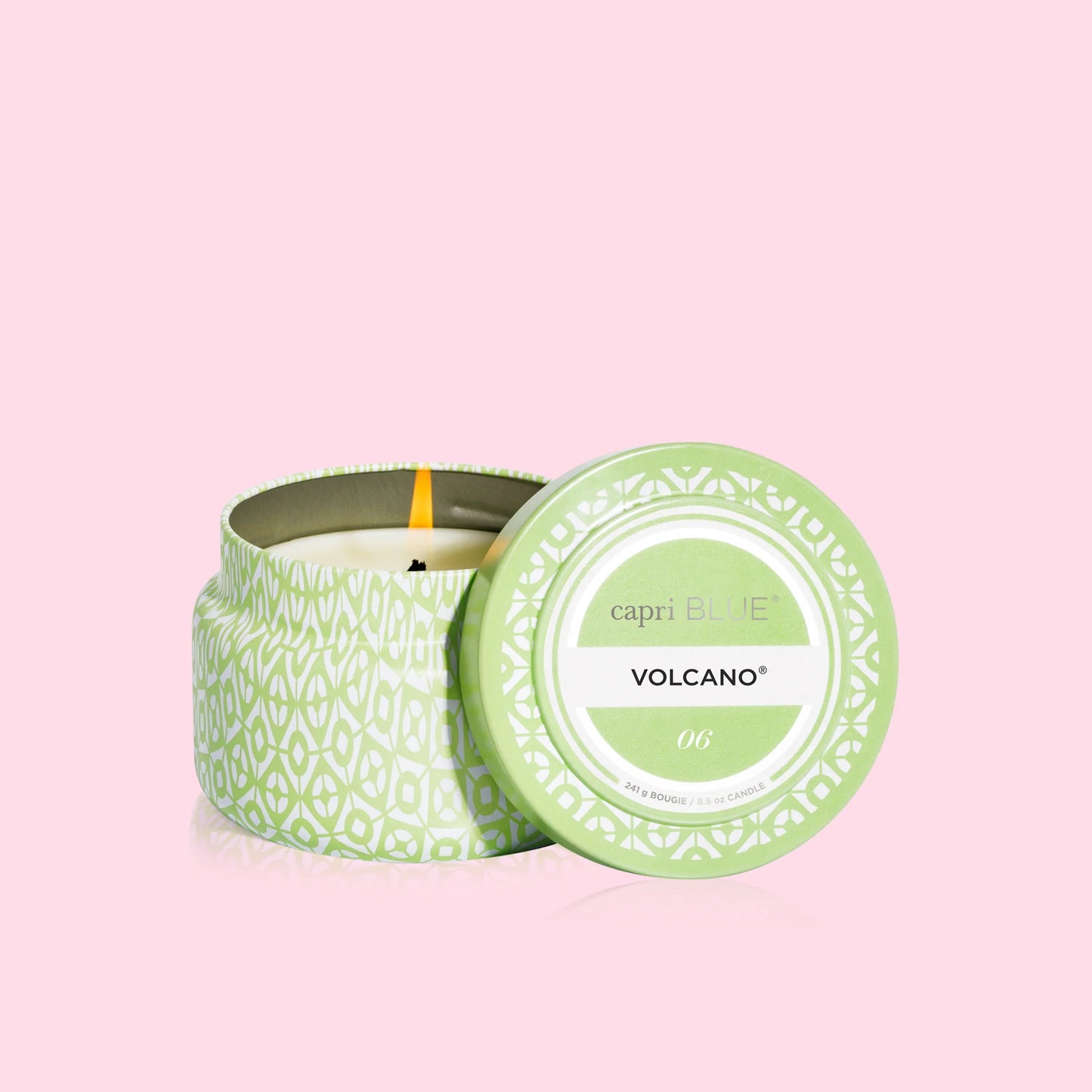 Volcano Iced Matcha Printed Travel Tin Candle, 8.5 oz
