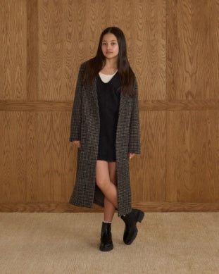 LONGLINE COAT || MICRO CHECK - TEEN