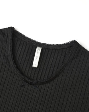 RIBBED LONG SLEEVE || BLACK