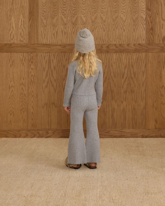 FLARE KNIT PANT || DUSTY BLUE