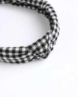 KNOTTED HEADBAND || BLACK GINGHAM