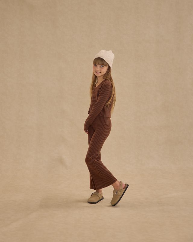 FLARE KNIT PANT || BROWN