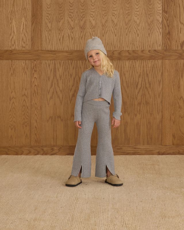 FLARE KNIT PANT || DUSTY BLUE