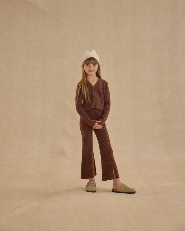 FLARE KNIT PANT || BROWN