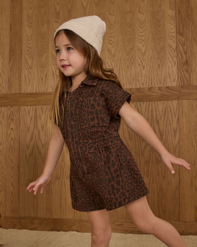 UTILITY ROMPER || LEOPARD