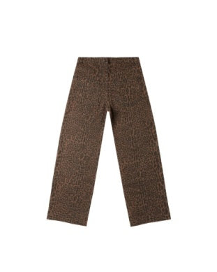 BAGGY WIDE LEG DENIM || LEOPARD - TEEN