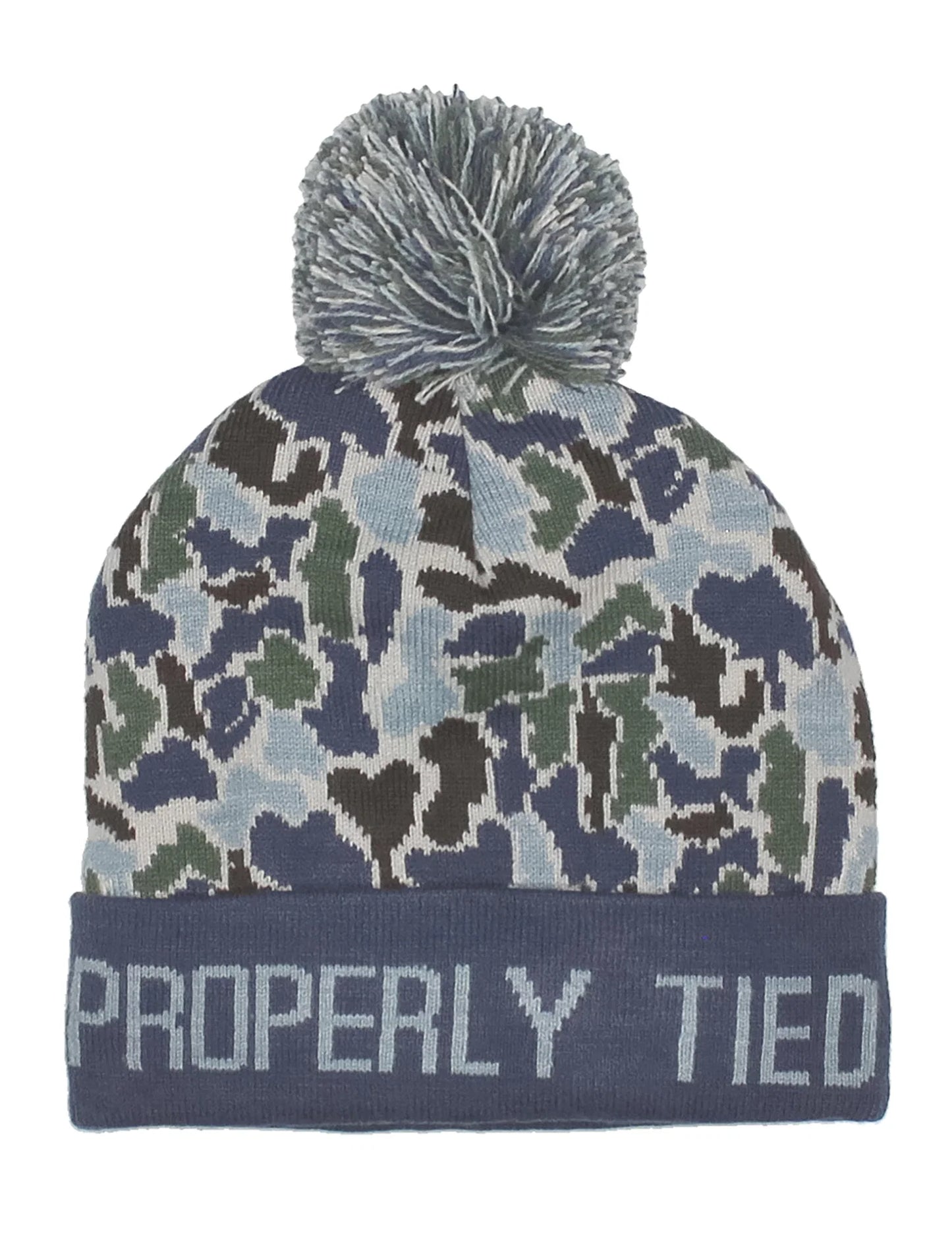Properly Tied / Boys Breck Beanie Field Camo- Blue