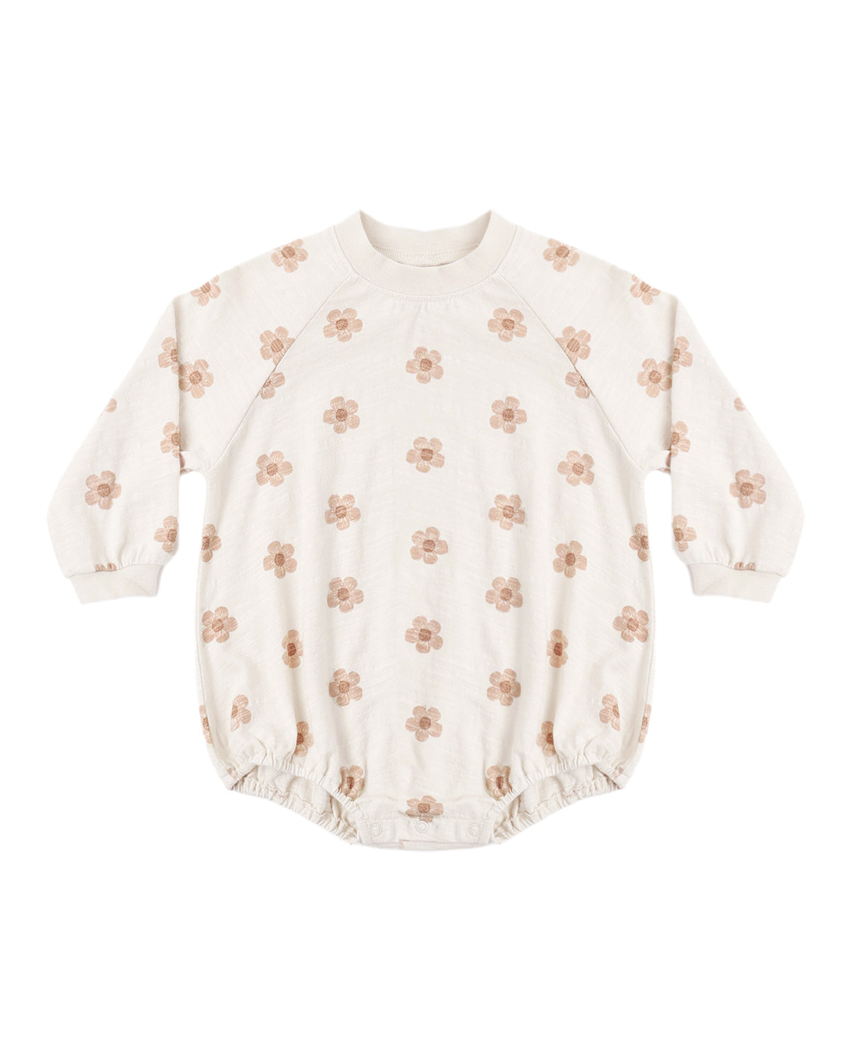 CREW NECK ROMPER PINK DAISIES