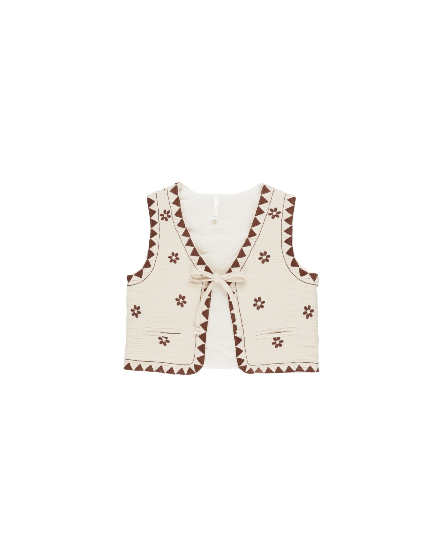 EMBROIDERED VEST || NATURAL