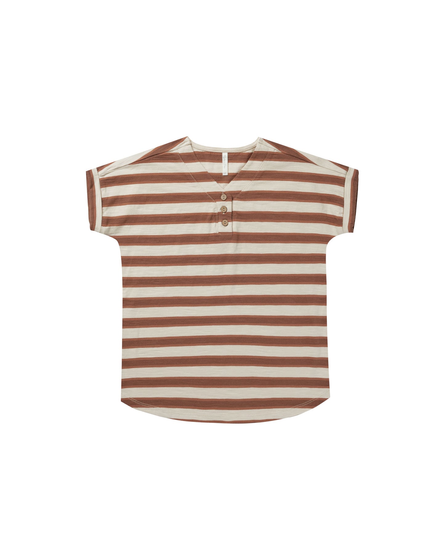 HENLEY SHIRT DRESS || CEDAR STRIPE