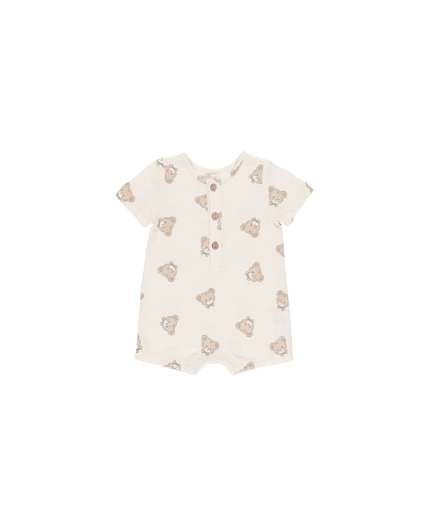 SHORT SLEEVE WOVEN ROMPER || TEDDY