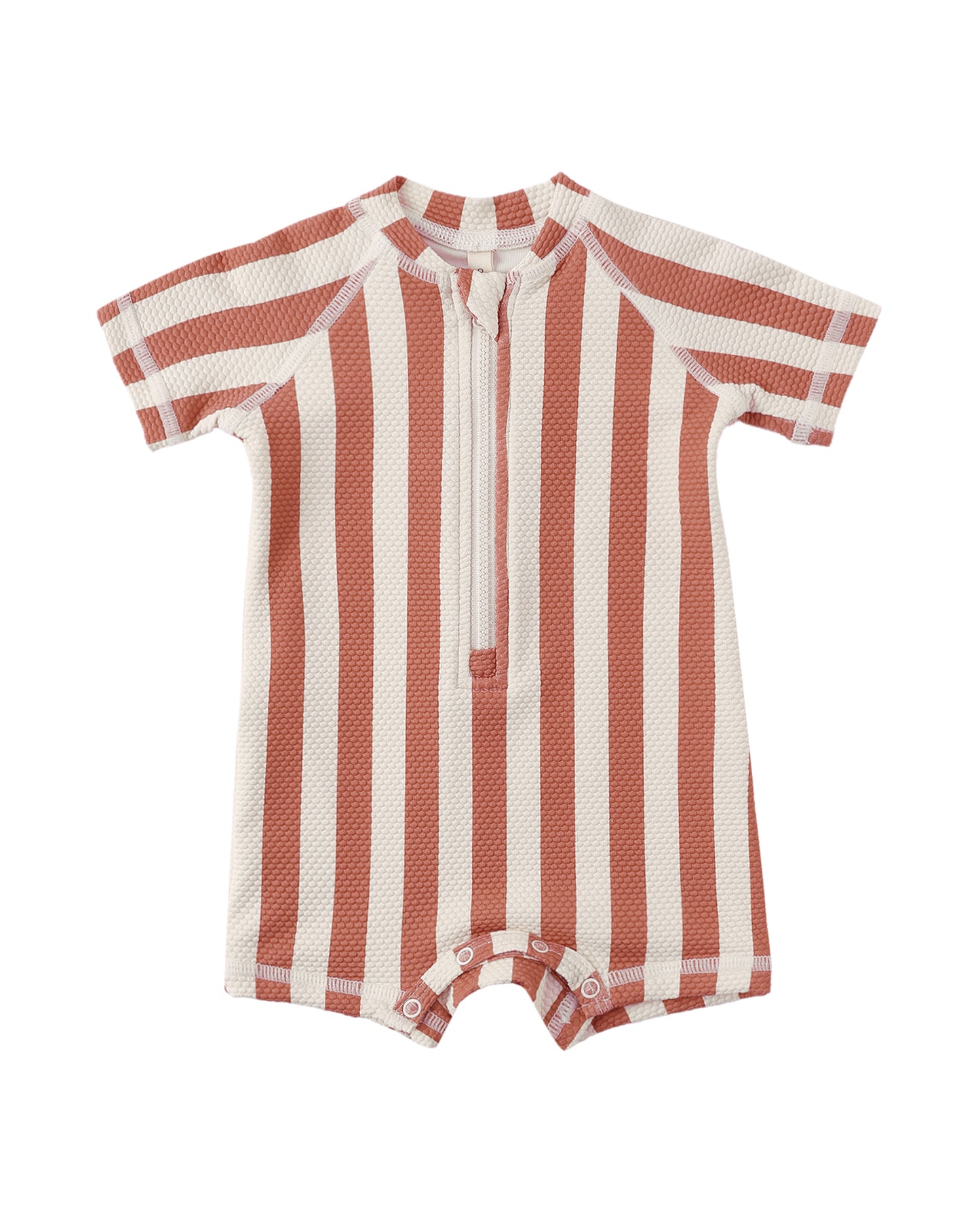 ZIP RASHGUARD ONE-PIECE RETRO POPPY STRIPE