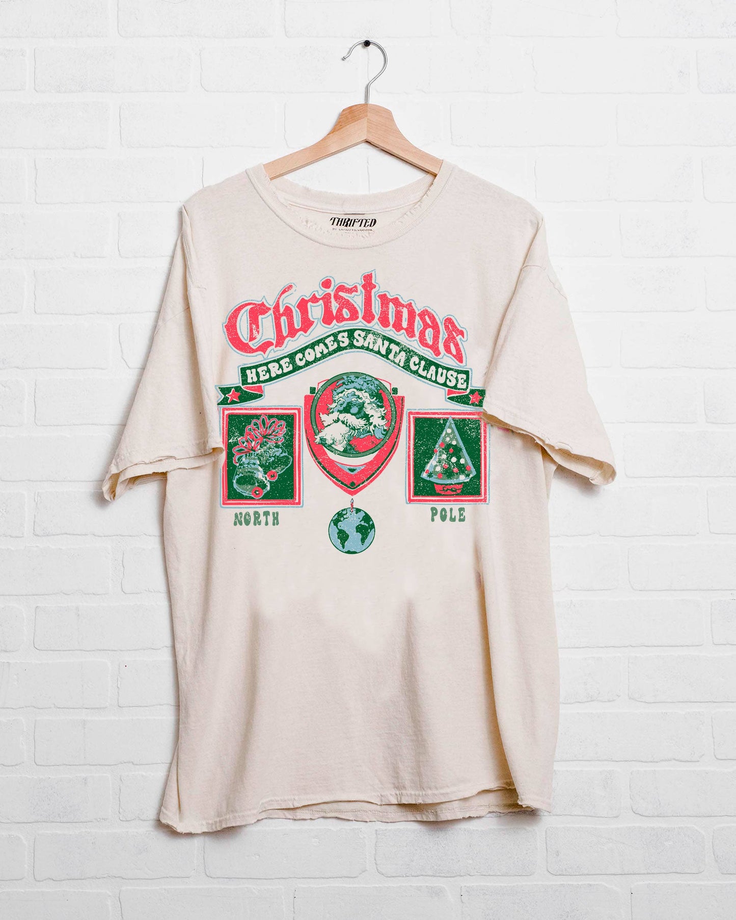 Christmas Patch Off White Thrifted Tee: