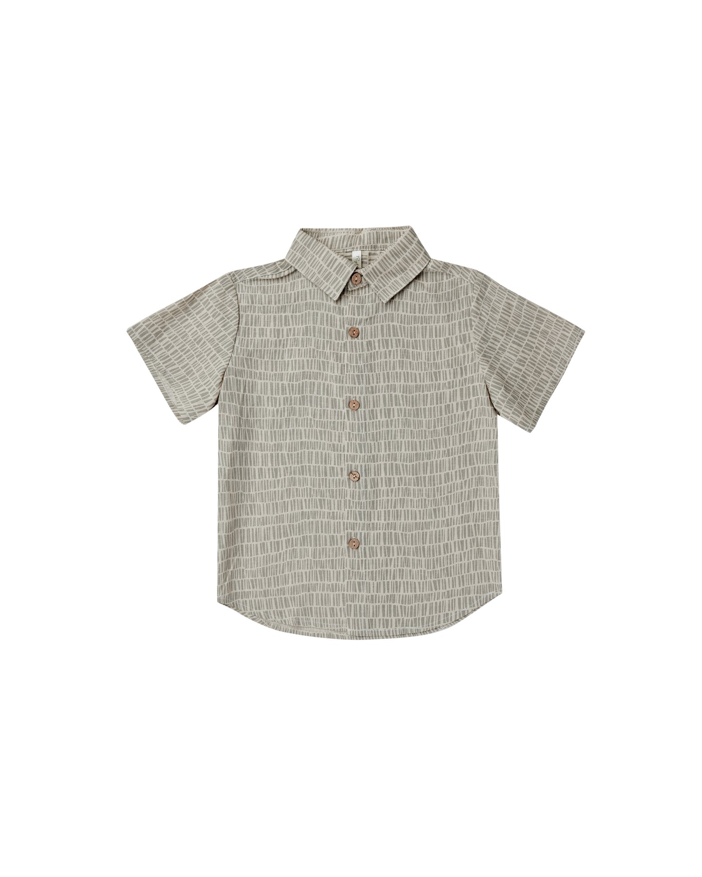 COLLARED SHORT SLEEVE SHIRT || BLOCK STRIPE