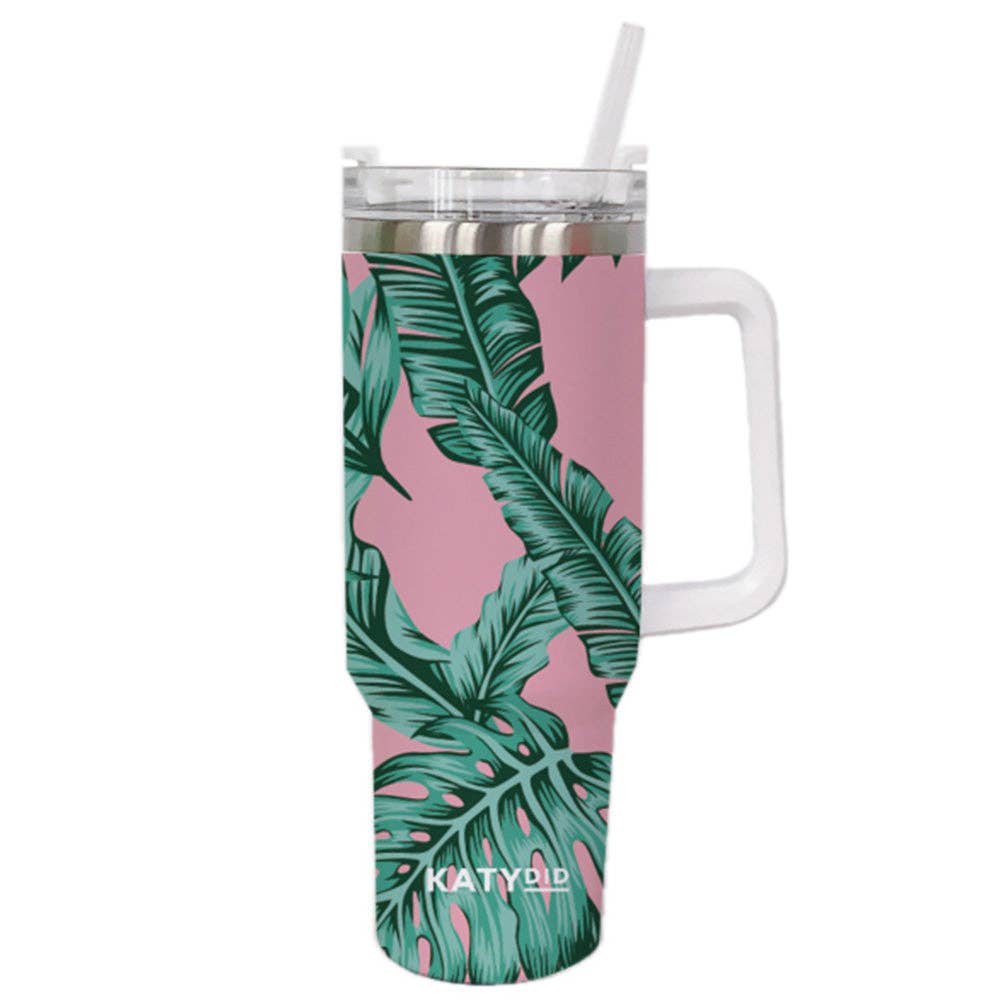 Tropical Leaves Stainless Steel Tumbler