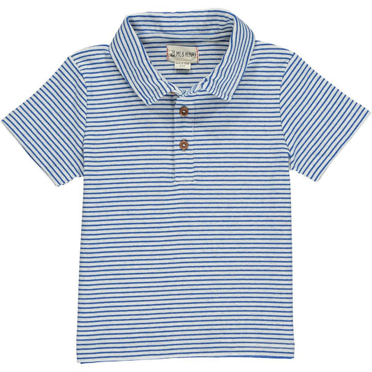 Halyard polo // blue & grey stripe // Henry & Me