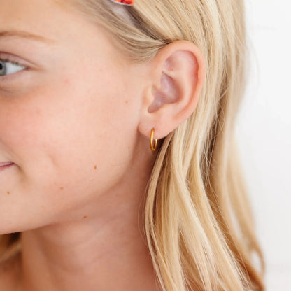 Endless Hoop Thin Gold Earrings - Hypoallergenic, Girl Gift