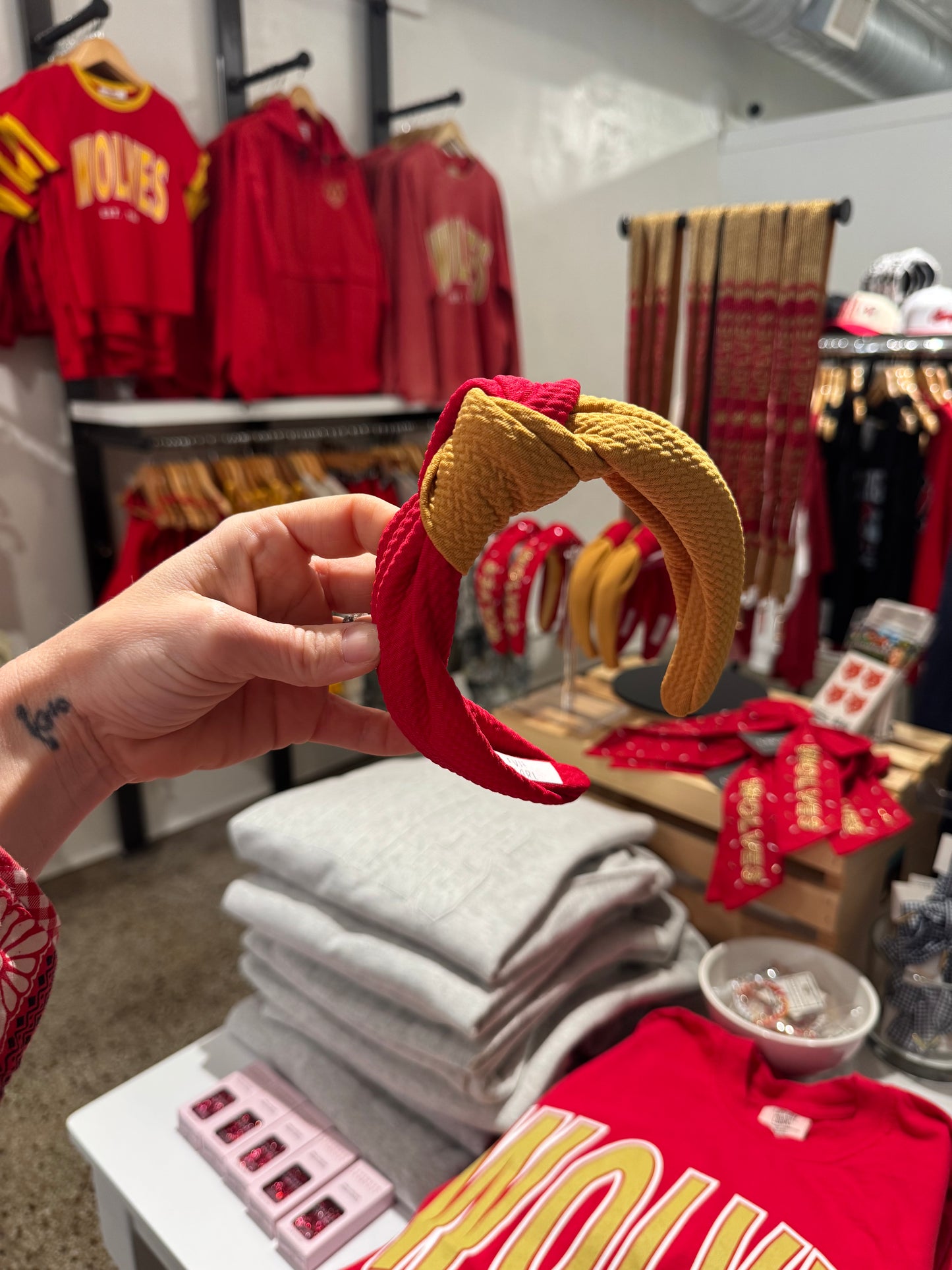Red and Gold Knot Headband
