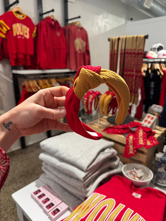 Red and Gold Knot Headband