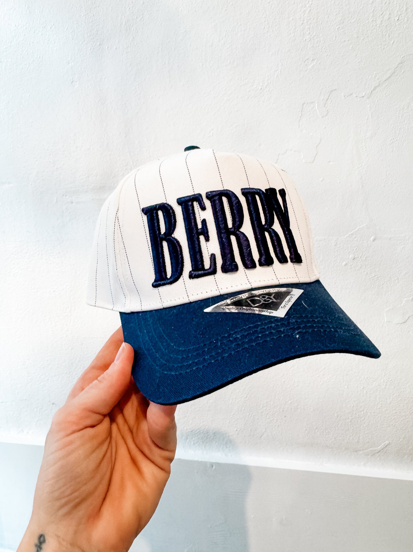 BERRY pinstripe hat