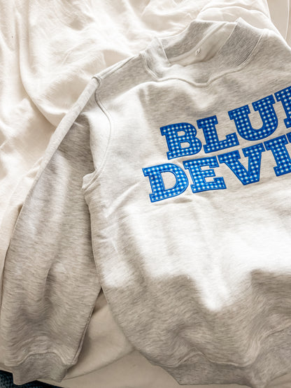 Blue Devils gingham sweatshirt